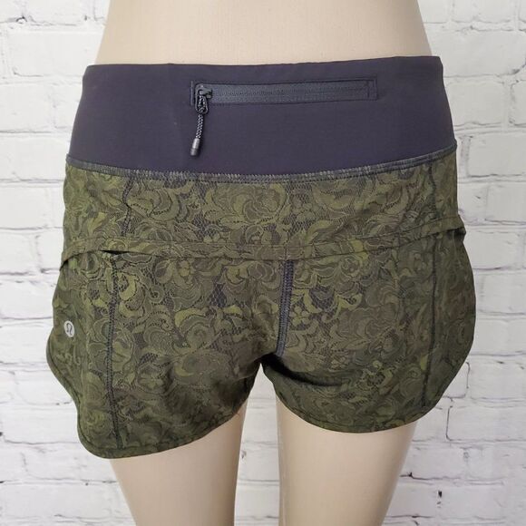 Lululemon Speed Short Mini Pencil Lace Brave Olive 4 - Picture 4 of 10